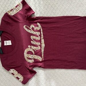 Pink by Victorias Secret Maroon Women’s T-Shirt